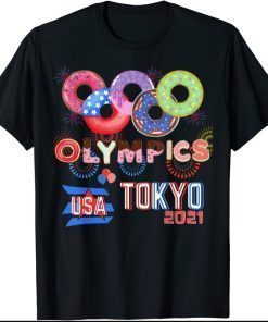 USA 2021 sports America Flag Japan Tokyo Donuts cookies Gift Shirt