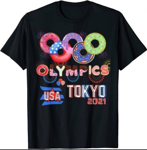 USA 2021 sports America Flag Japan Tokyo Donuts cookies Gift Shirt