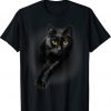 Black Cat Yellow Eyes T-Shirt Cats Tee Shirt