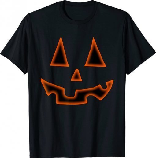 Pumpkin Halloween Shirts for Men Women Jack O Lantern Face T-Shirt