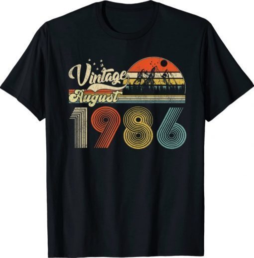 Funny 35th Birthday Vintage August 1986 Shirt 35 Years Old T-Shirt