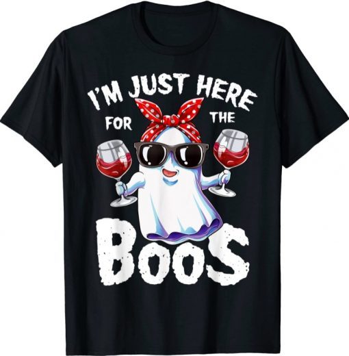 I'm Just Here For The Boos Funny Halloween Ghost Cute Women Unisex T-Shirt