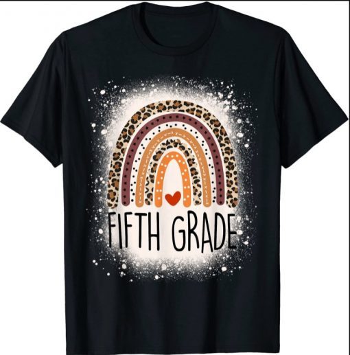 Fifth Grade Rainbow Bleached 5th Grade 1st Day Of School Unisex T-Shirt