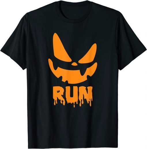 Halloween Pumpkin funny face run Costume Men Women Fun Kids T-Shirt