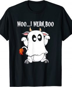 Funny Ghost Cow Moo I Mean Boo Funny halloween Cow Boo T-Shirt