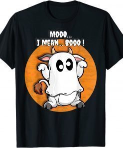Ghost Cow Moo I Mean Boo Pumpkin T-Shirt