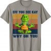 Turtle Eff You See Kay Why Oh U Turtle Yoga Retro Vintage T-Shirt