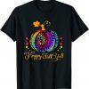 Happy Fall Y’all Tie Dye Pumpkin Leopard Its Fall Yall T-Shirt