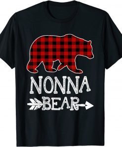 Classic Nonna Bear Christmas Xmas Pajama Red Plaid Buffalo Family T-Shirt