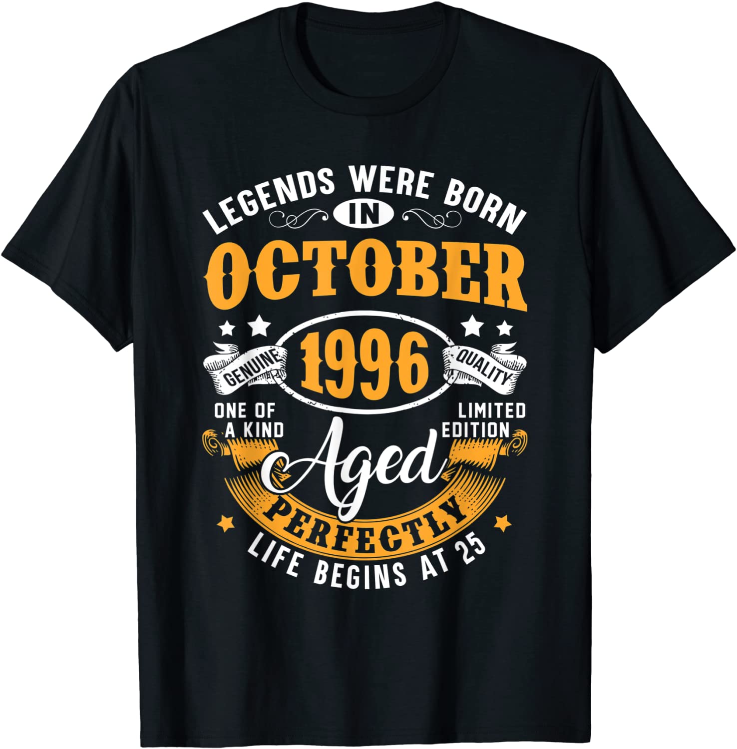 Legends Were Born In October 1996 25th Birthday Gifts T-Shirt