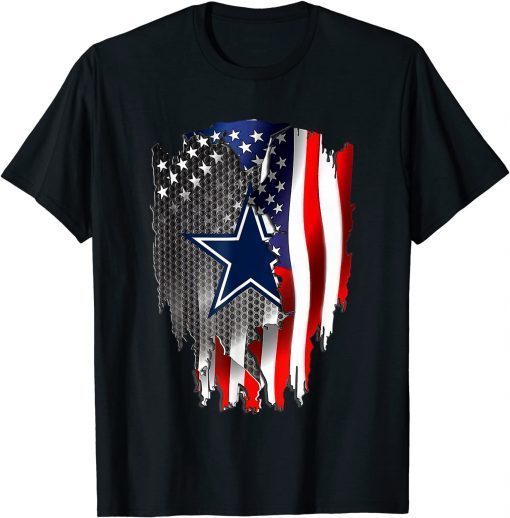 Dallas Fan Cowboys 4th of July America Flag Gift T-Shirt