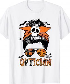 Halloween Optician Messy Bun Glasses T-Shirt
