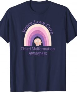 Chiari Malformation Peace Love Cure Awareness T-Shirt