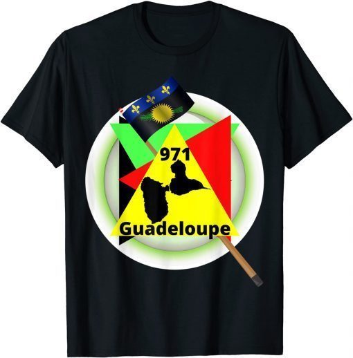 Funny Guadeloupe Triangle Vert Jaune Rouge T-Shirt