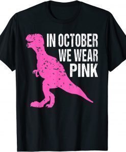 In October We Wear Pink Breast Cancer Awareness Kids Boys Tee Shirt