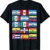 Classic Hispanic Heritage Month 2021 All Latina countries flags T-Shirt