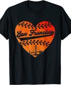 2021 Vintage San Francisco Baseball Heart TShirt