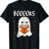 Funny Booooks Ghost Funny 2021 Halloween ghost reading books T-Shirt