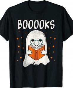 Funny Booooks Ghost Funny 2021 Halloween ghost reading books T-Shirt