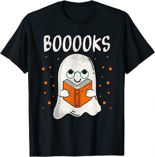 Funny Booooks Ghost Funny 2021 Halloween ghost reading books T-Shirt