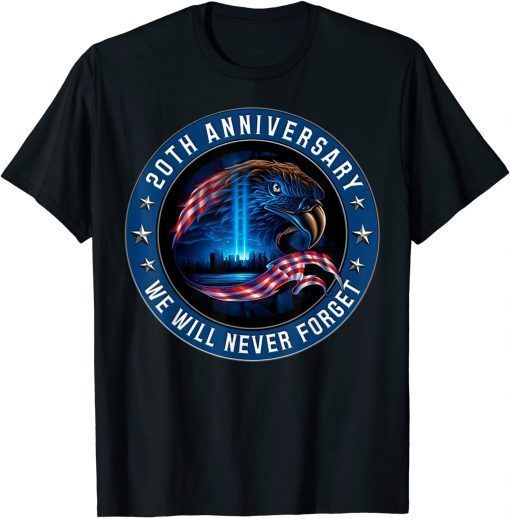 We Will Never Forget 911 American Eagle USA Flag T-Shirt