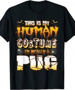 This Is My Human Costume I'm Really A Pug Hallooween Gift T-Shirt