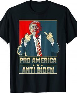 Funny Trump 2024 Memes USA Flag Pro America Anti Biden FJB T-Shirt