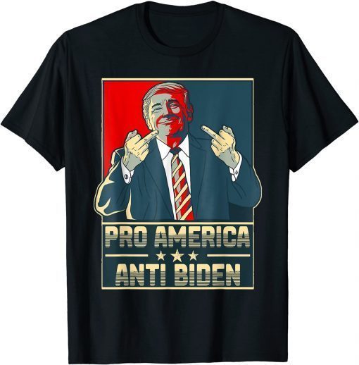Funny Trump 2024 Memes USA Flag Pro America Anti Biden FJB T-Shirt
