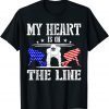 Football My Heart Is On The Line Offensive Lineman T-Shirt