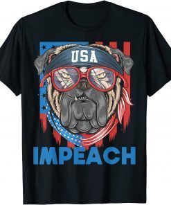 2021 Impeach Anti Biden Usa Flag Bulldog Republican political Dog T-Shirt