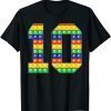 Colorful Fidget Pop It 10th Birthday Cute Design 10 Years Ol T-Shirt