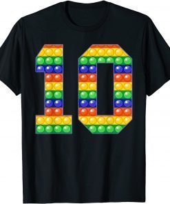 Colorful Fidget Pop It 10th Birthday Cute Design 10 Years Ol T-Shirt