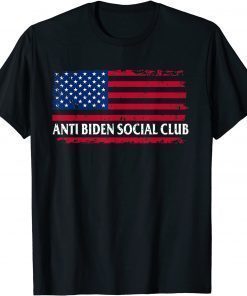 Anti Biden Social Club American Flag Retro Vintage T-Shirt