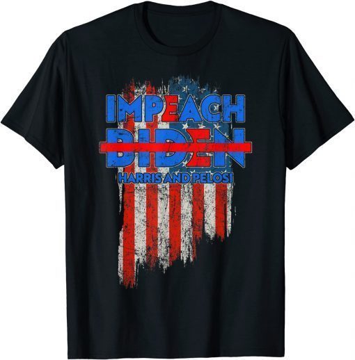 Impeach Joe Biden Kamala Harris Nancy Pelosi 8646 USA Flag Classic T-Shirt