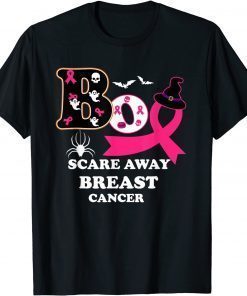 Classic Boo Scare Away Breast Cancer Halloween T-Shirt