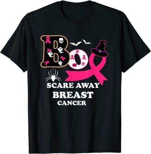 Classic Boo Scare Away Breast Cancer Halloween T-Shirt