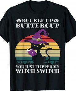 Funny Cat Witch Switch Hallooween Cat T-Shirt