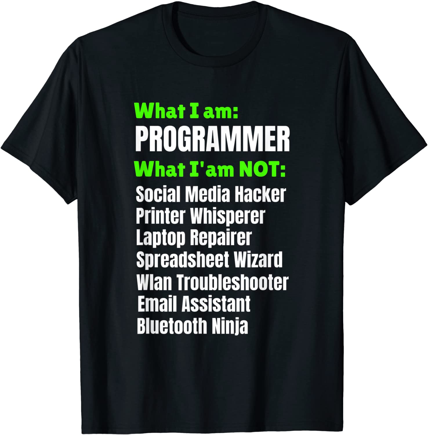 I am a Programmer Developer I am NOT T-Shirt