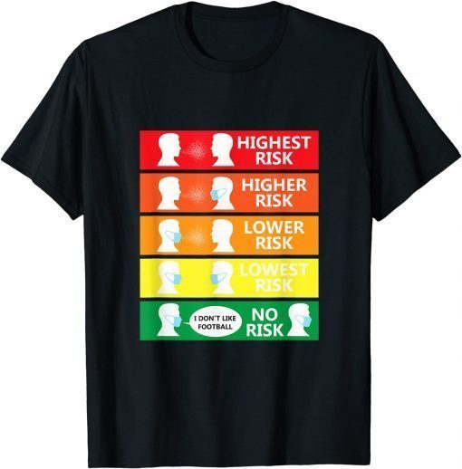 Football Face Mask Hilarious Risk Comparison Chart 2021 T-Shirt