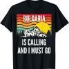 T-Shirt Bulgaria Is Calling And I Must Go, Wavy Sunset Design