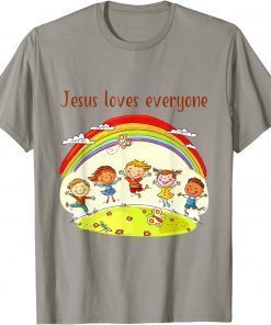 Christian Church Religion , Jesus Rainbow Happy Kids T-Shirt