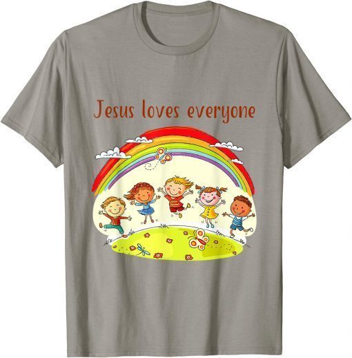 Christian Church Religion , Jesus Rainbow Happy Kids T-Shirt