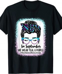 In September We Wear Teal and Purple Suicide Prevention Week T-Shirt