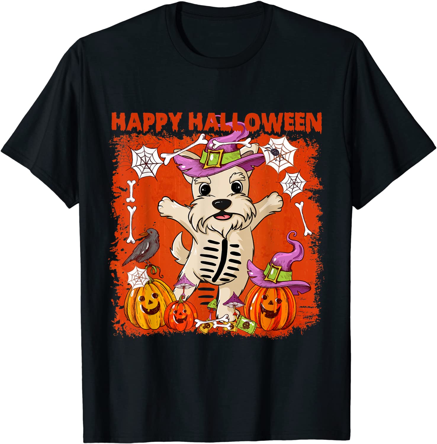 Scottish Terrier Dog Happy Halloween Funny T-Shirt