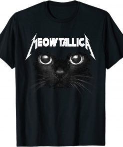 2021 Metallicat Funny Cat Rock 90s Meow For Music Band Of Friends T-Shirt