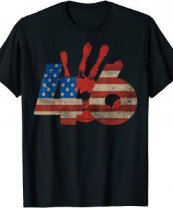 Vintage Blood on 46 Biden Anti Biden Republican usa flag Classic T-Shirt