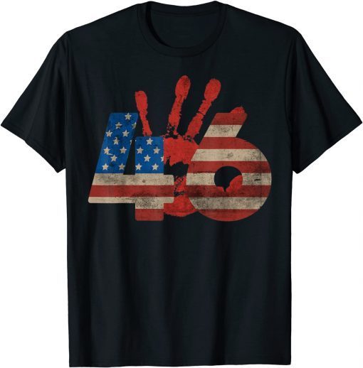 Vintage Blood on 46 Biden Anti Biden Republican usa flag Classic T-Shirt