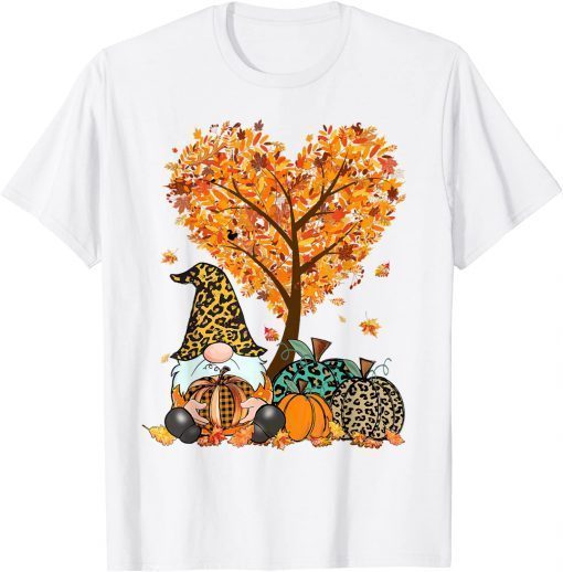 Funny It's Fall Y'all Cute Gnomes Pumpkin Autumn Tree Fall Leaves T-Shirt