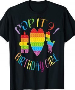 Classic 9th Fidget pop it Birthday girl party Nine 9 years T-Shirt