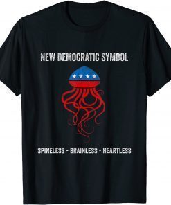 Funny New Democratic Symbol Spineless Brainless Heartless Vintage 2021 T-Shirt